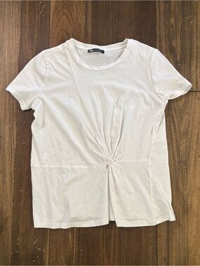 Knotted White Tee